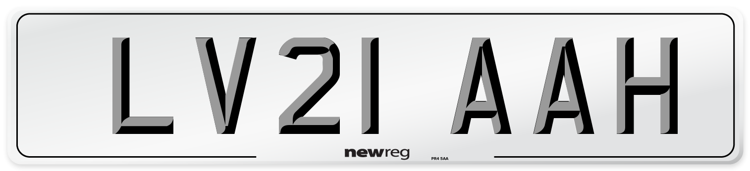 LV21 AAH Number Plate from New Reg